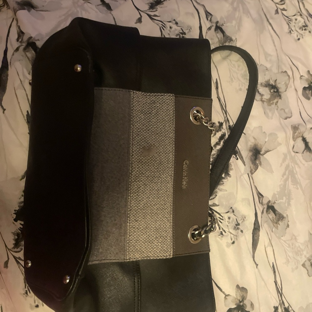 Calvin Klein Black and Gray Tote Bag